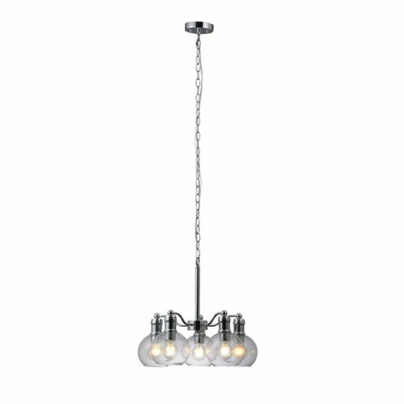 CHLOE LIGHTING 18 in. Wacian Transitional 5 Light Hanging Chandelier, Chrome CH6S901CM18-DC5